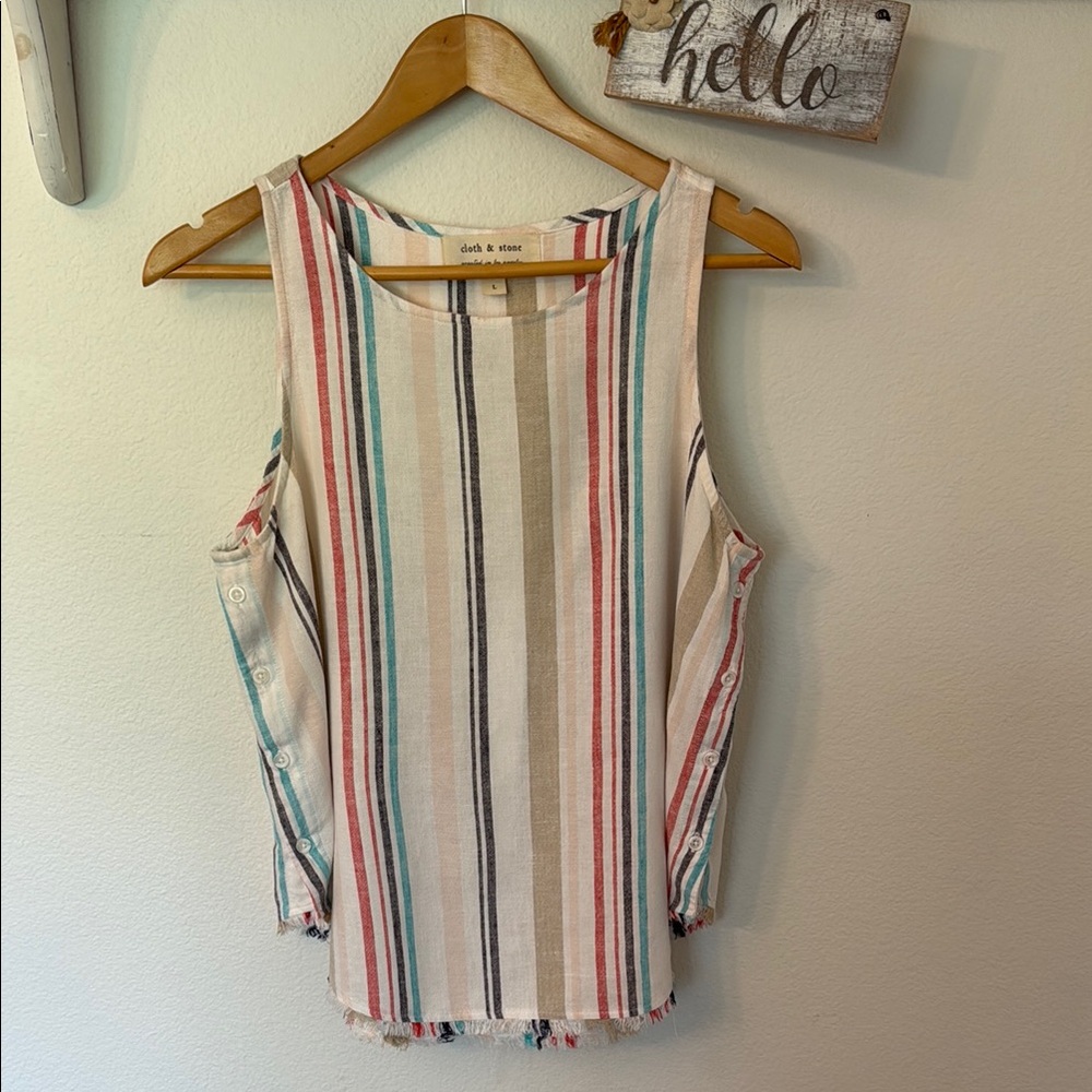 🌻 Cloth & Stone Multicolor Striped Women's Top
